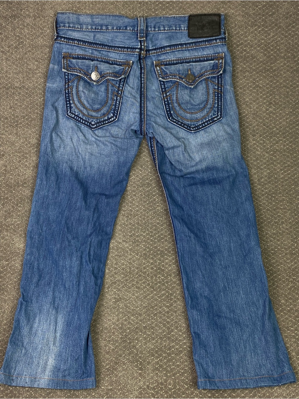 True Religion Ricky Big QT Jeans Mens 36 Fits 38x29 Blue Big Stitch Made in USA